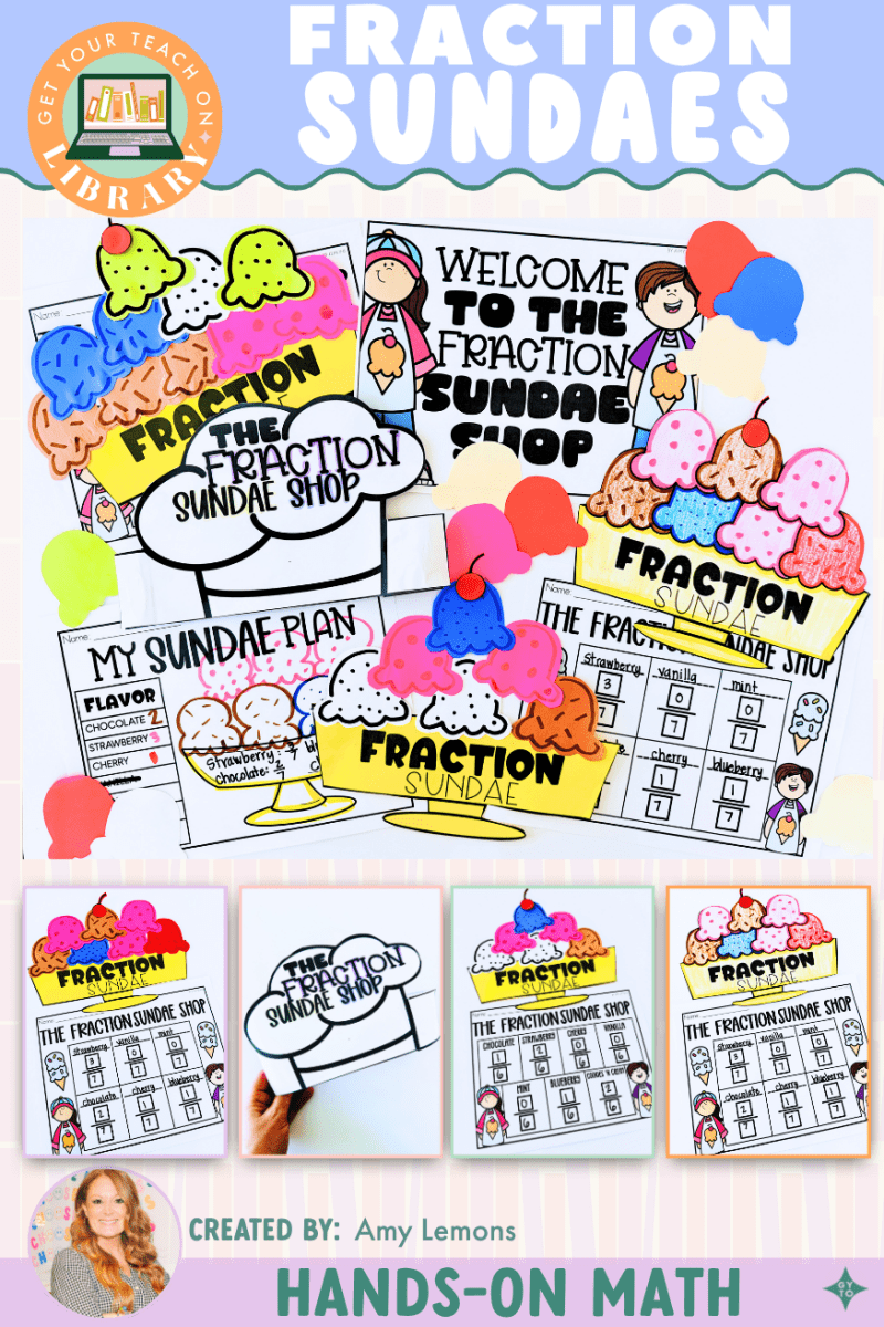 Fraction Sundae Math Craft Activity with Ice Cream Fractions - Shop GYTO - Get Your Teach On
