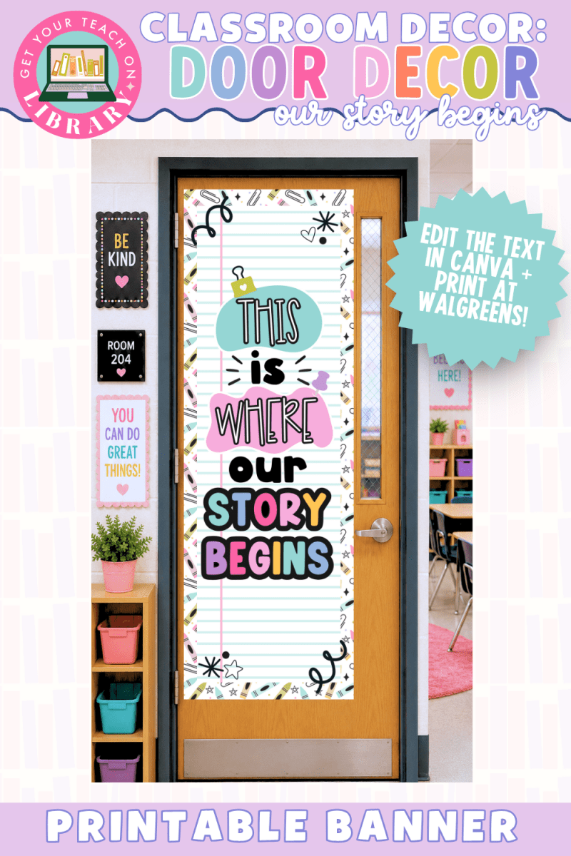 GYTO Classroom Decor: This is Where Our Story Begins Printable Banner for Door | Bulletin Board Display | Bright Classroom Decor - Shop GYTO - Get Your Teach On
