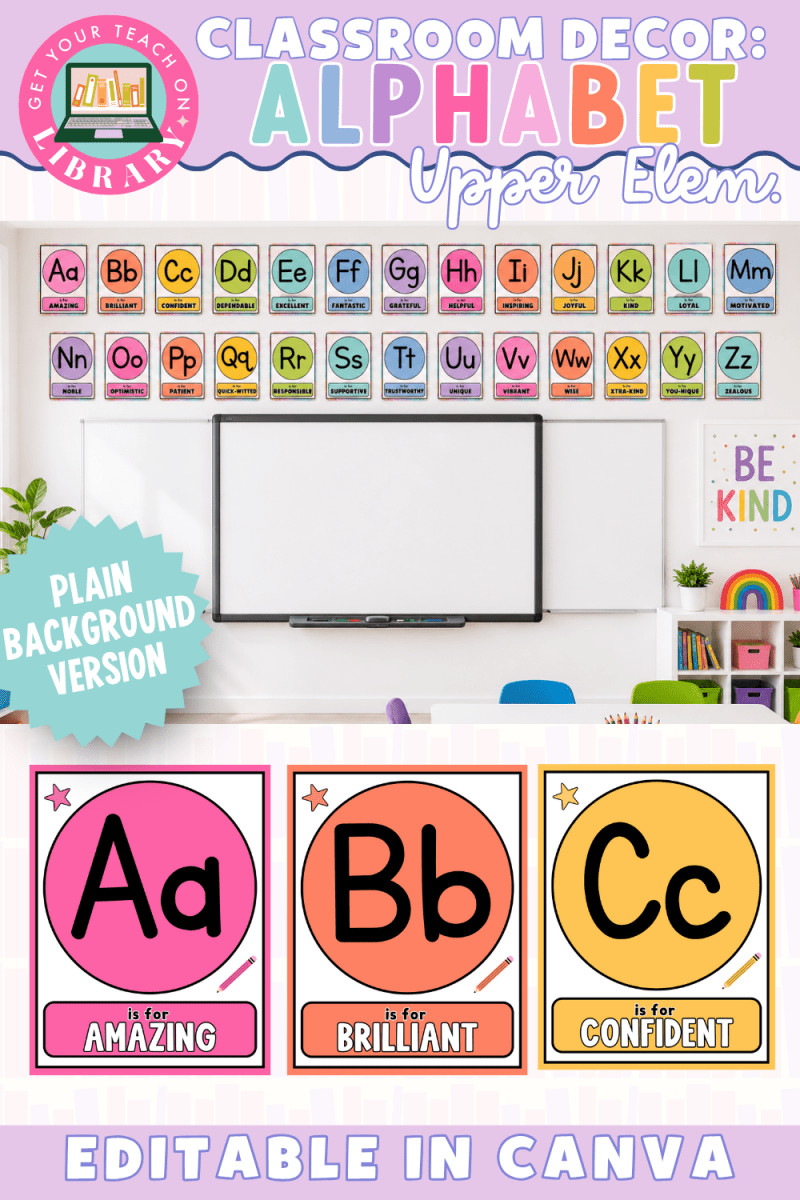 GYTO Classroom Decor: Upper Elementary Alphabet Version 2 | Bright Classroom Decor - Shop GYTO - Get Your Teach On
