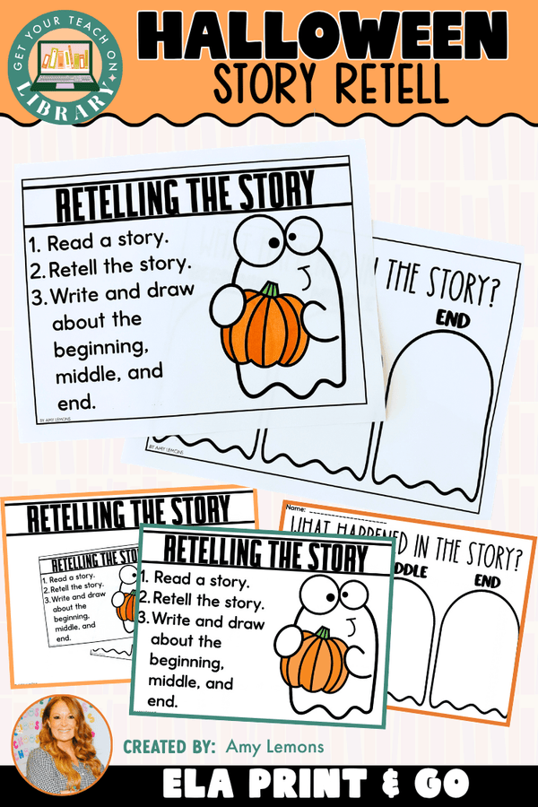 Halloween Story Retell Activity | Beginning Middle End Reading Comprehension - Shop GYTO - Get Your Teach On
