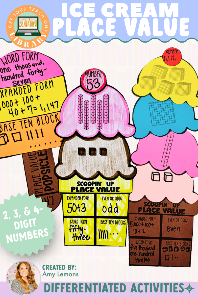 Ice Cream Place Value for 2, 3, and 4 Digit Numbers - Shop GYTO - Get Your Teach On