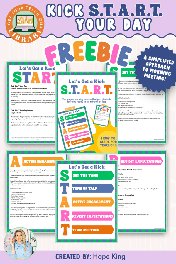 Kick START Your Day: A Morning Meeting Routine – printable classroom resource by Hope King and Get Your Teach On