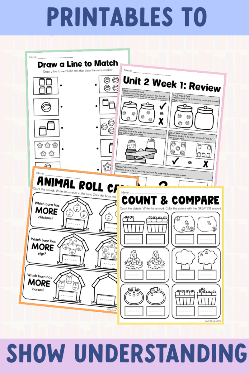 Kindergarten Magic of Math: Comparing Numbers, Equal Numbers 0 - 5 - Shop GYTO - Get Your Teach On