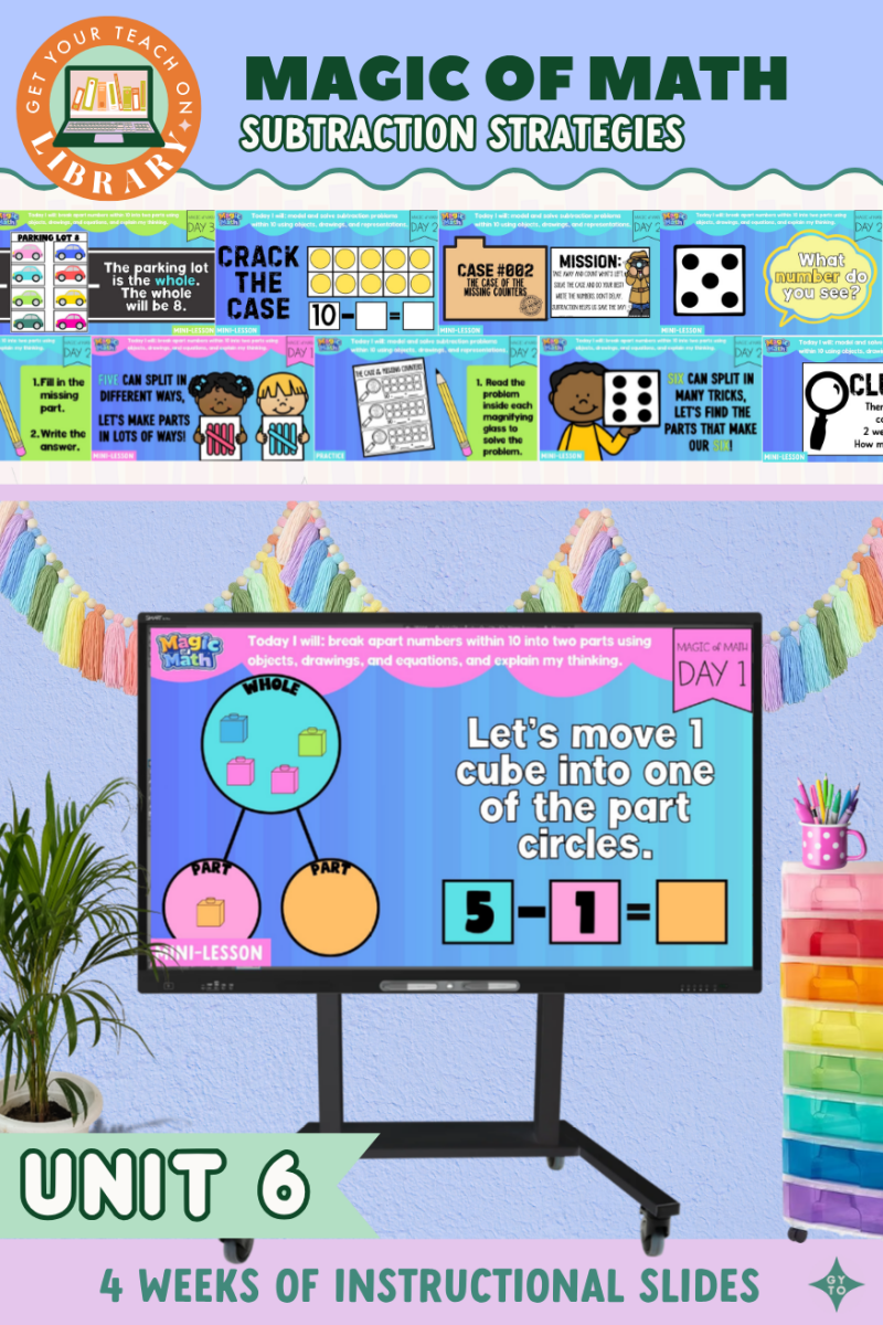 Kindergarten Magic of Math Unit 6 Instructional Slides: Subtraction Strategies - Shop GYTO - Get Your Teach On