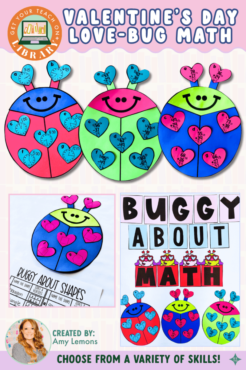 Love Bug Math Craft: Valentine's Day Activities & Bulletin Board - Shop GYTO - Get Your Teach On