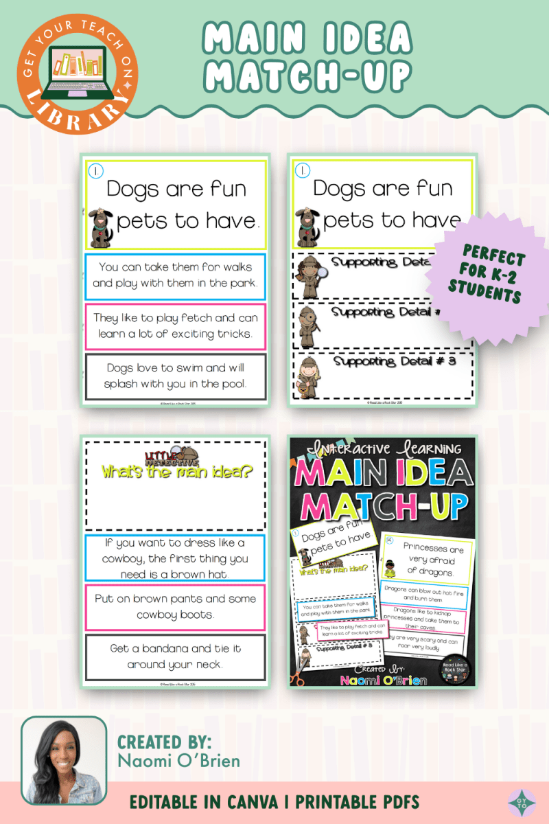 Main Idea Match Up - Shop GYTO - Get Your Teach On