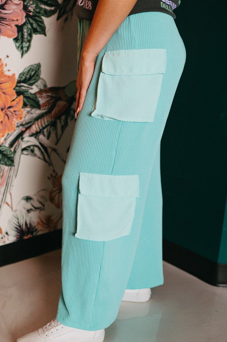 Mint Cargo Pocket Wide - leg Pants - GYTO Collective - Get Your Teach On