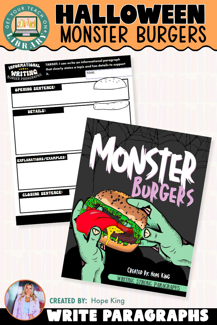 Free Halloween Monster Burgers Paragraph Writing Activity