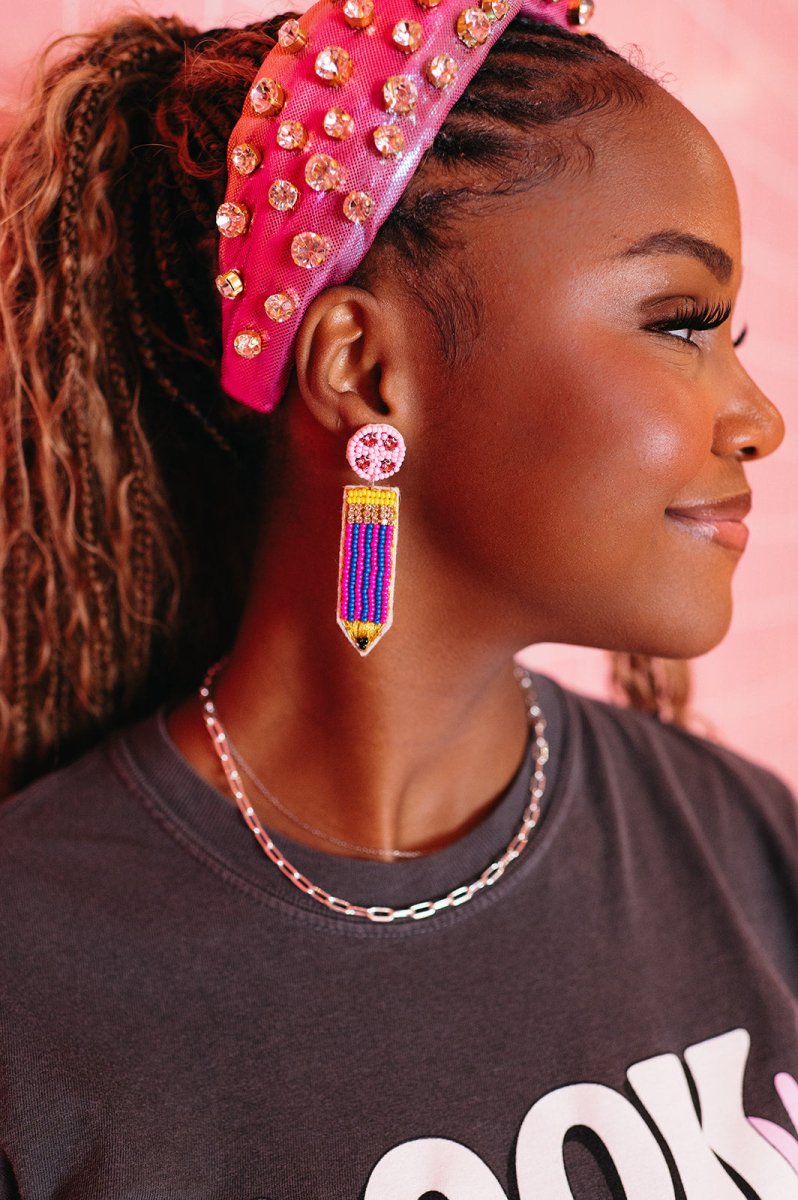 Pencil Beaded Earrings - Shop GYTO - Get Your Teach On