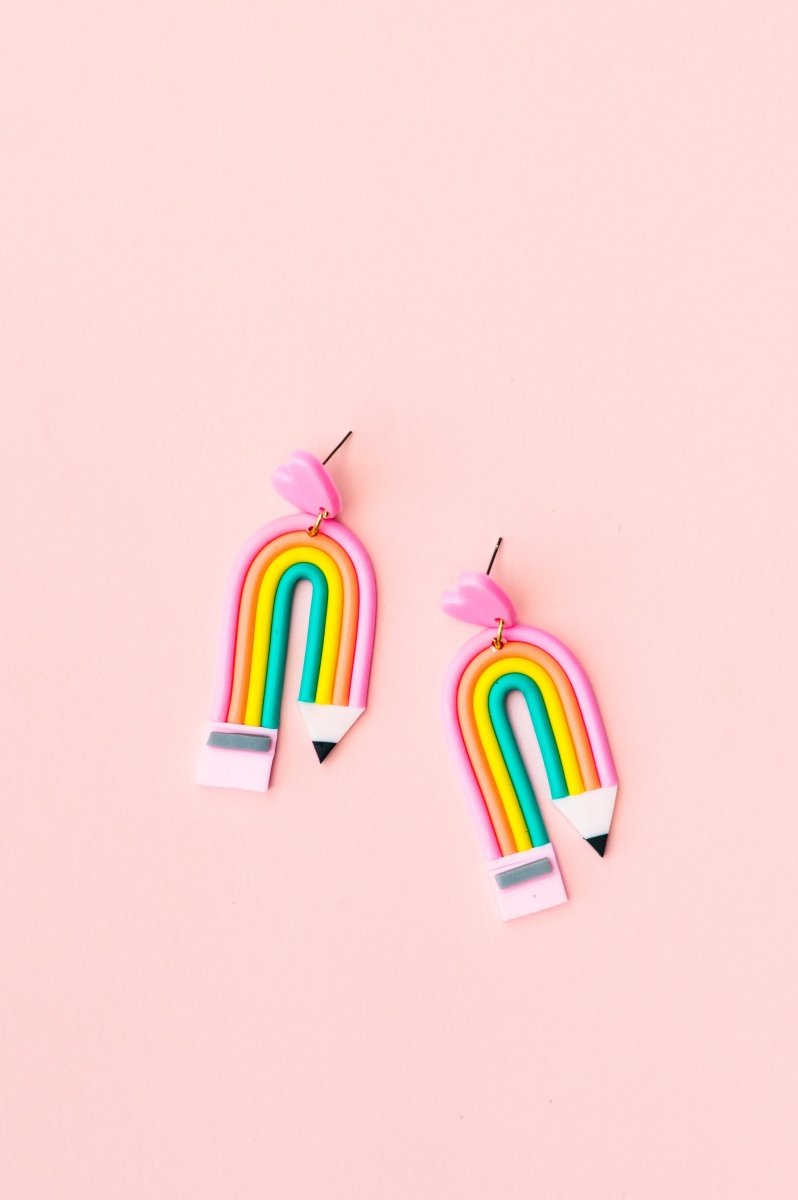 Rainbow Pencil Earrings - Shop GYTO - Get Your Teach On