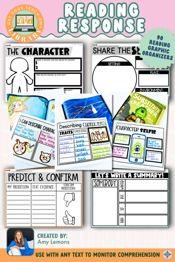 Reading Response & Graphic Organizers – printable reading resource for grades 1–4 by Amy Lemons and Get Your Teach On