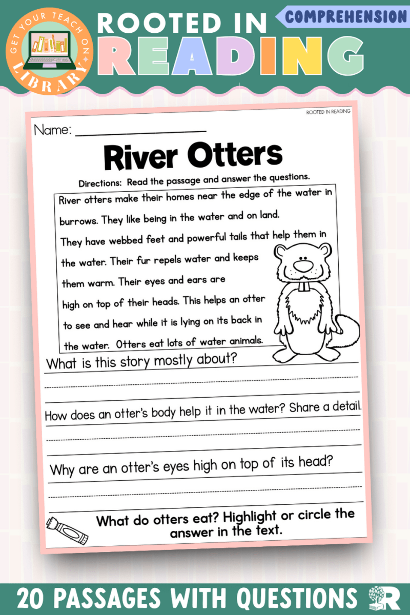 Rooted in Reading: 20 Nonfiction Comprehension Passages for Young Learners - Shop GYTO - Get Your Teach On