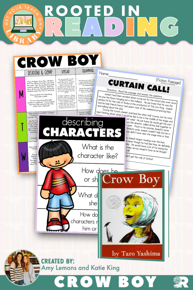 Rooted in Reading: Crow Boy Read Aloud Activities | Reading Comprehension for Character Feelings & Character Development - Shop GYTO - Get Your Teach On