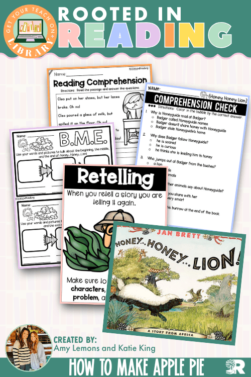 Rooted in Reading: Honey Honey Lion | Reading Comprehension Activities for Retelling a Story - Shop GYTO - Get Your Teach On