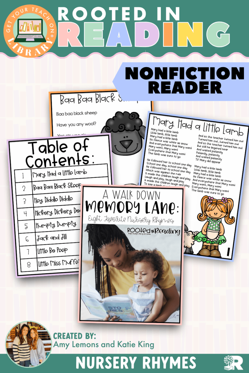 Rooted in Reading Nonfiction Reader: A Walk Down Memory Lane: Eight Favorite Nursery Rhymes - Shop GYTO - Get Your Teach On