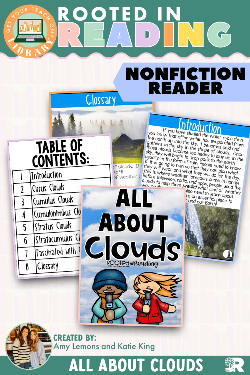 Rooted in Reading Nonfiction Reader: All About Clouds - Shop GYTO - Get Your Teach On