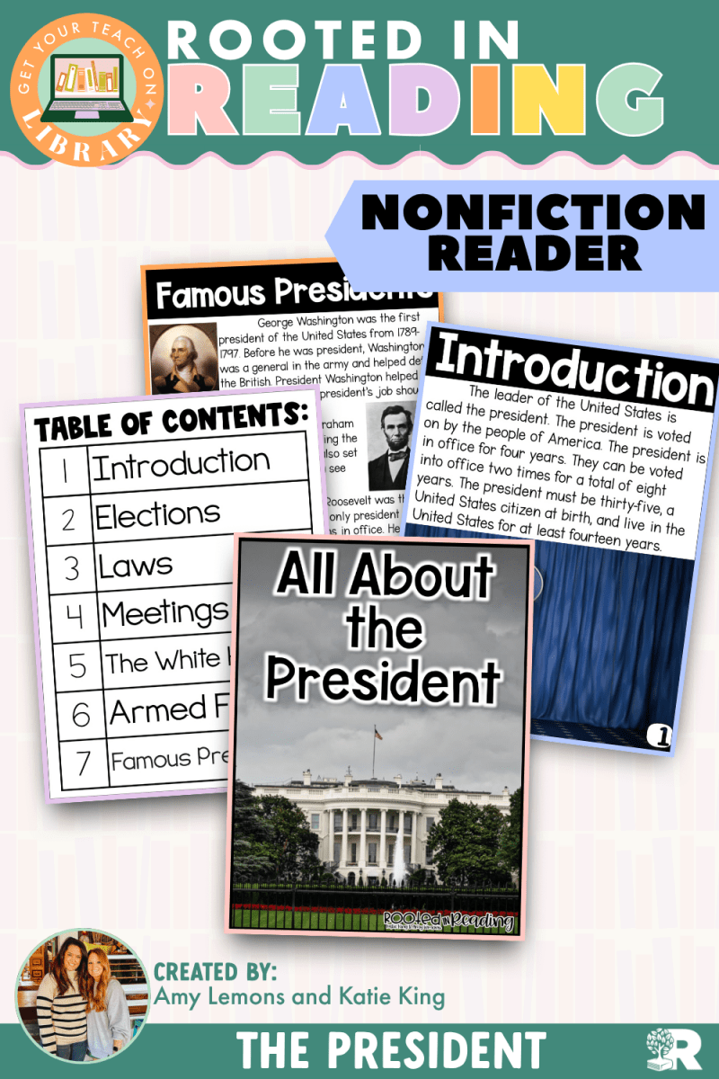 Rooted in Reading Nonfiction Reader: All About the President - Shop GYTO - Get Your Teach On