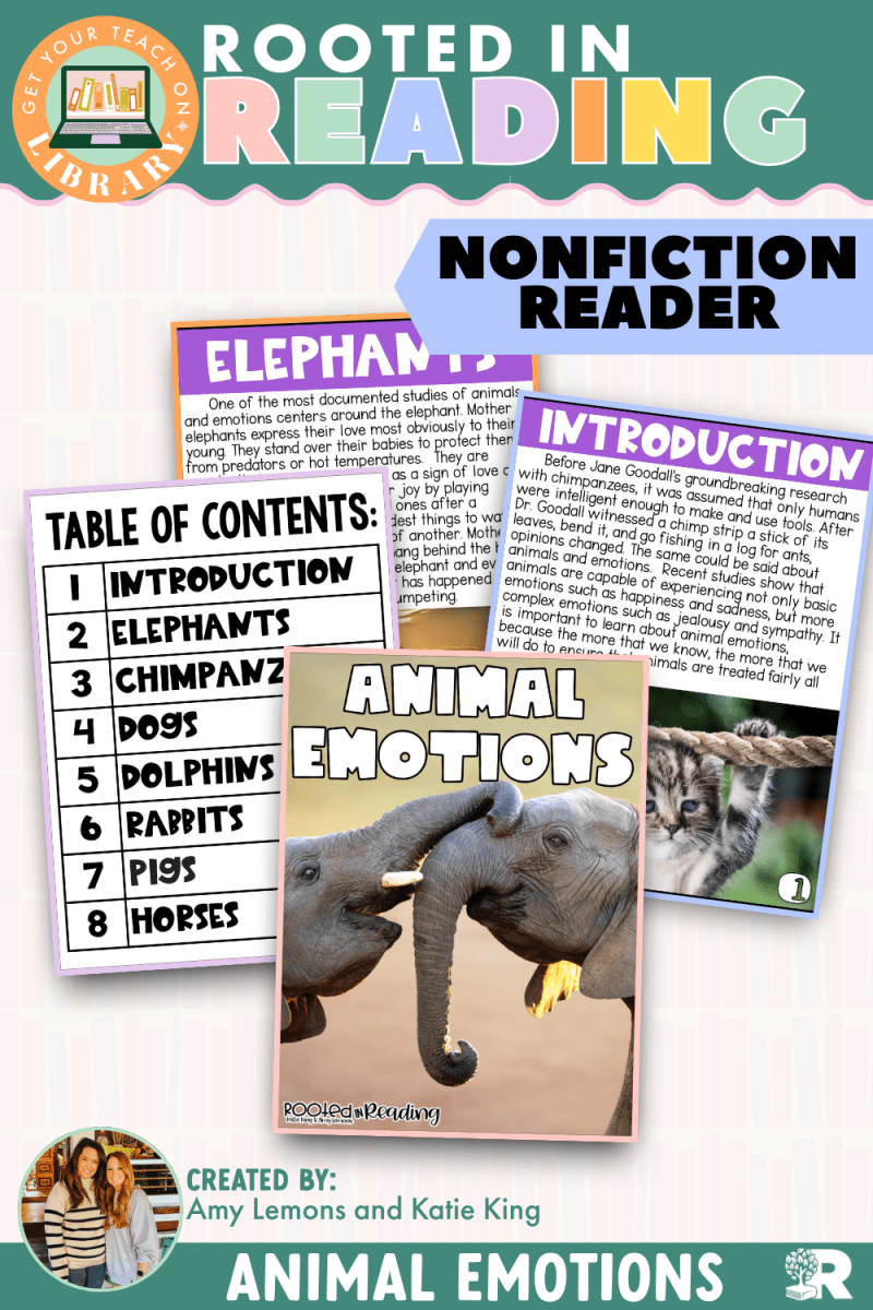 Rooted in Reading Nonfiction Reader: Animal Emotions - Shop GYTO - Get Your Teach On