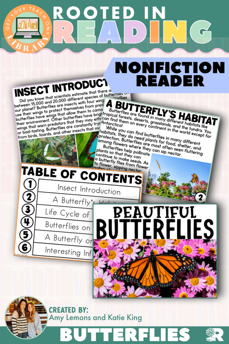 Rooted in Reading Nonfiction Reader: Butterflies - Shop GYTO - Get Your Teach On
