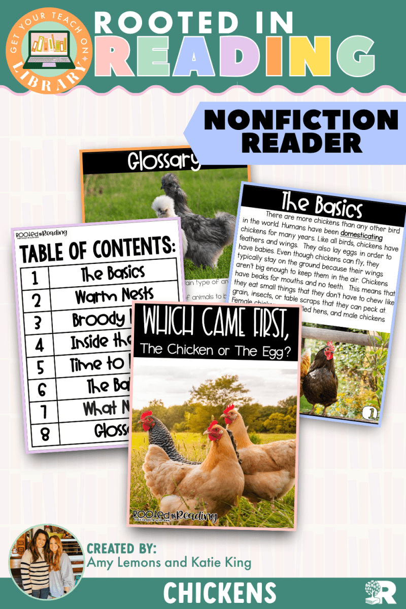 Rooted in Reading Nonfiction Reader: Chickens - Shop GYTO - Get Your Teach On