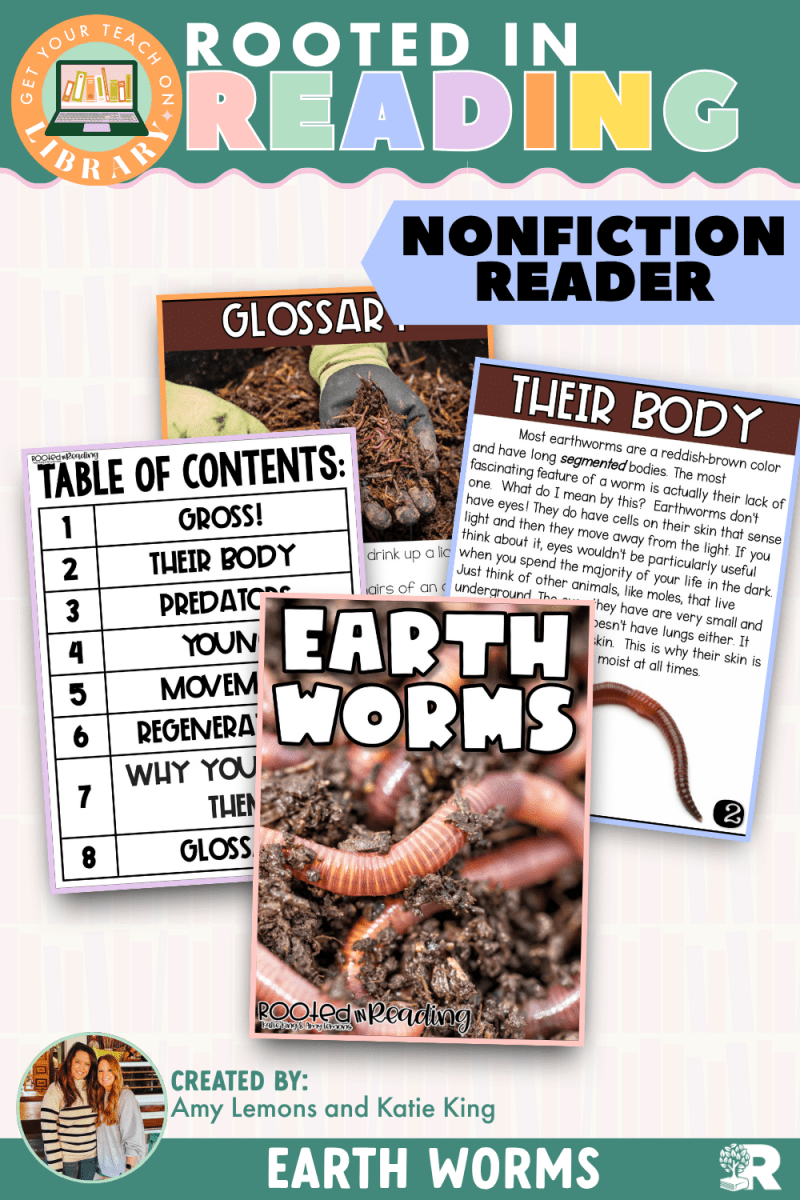 Rooted in Reading Nonfiction Reader: Earthworms - Shop GYTO - Get Your Teach On