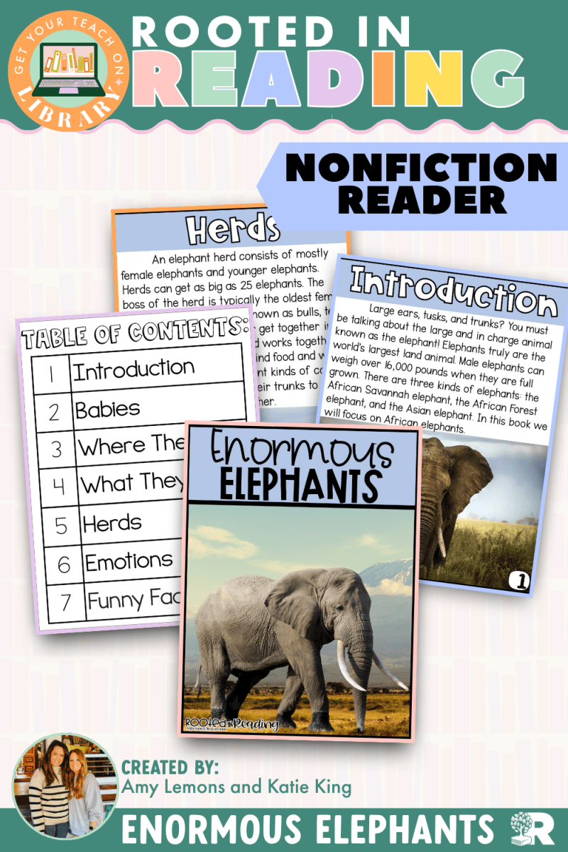 Rooted in Reading Nonfiction Reader: Enormous Elephants - Shop GYTO - Get Your Teach On