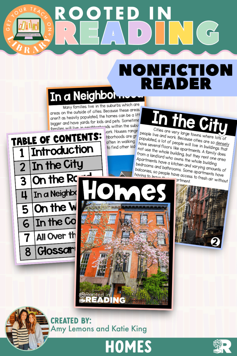 Rooted in Reading Nonfiction Reader: Homes - Shop GYTO - Get Your Teach On