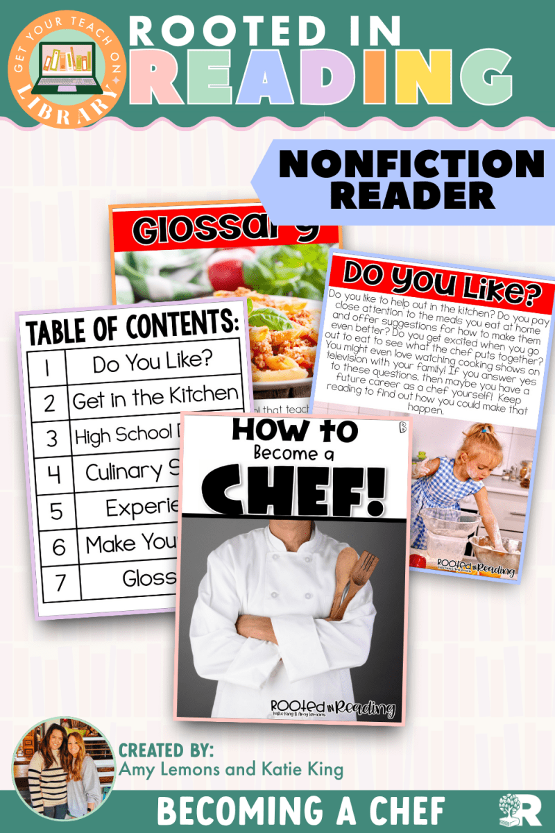 Rooted in Reading Nonfiction Reader: How to Become a Chef! - Shop GYTO - Get Your Teach On