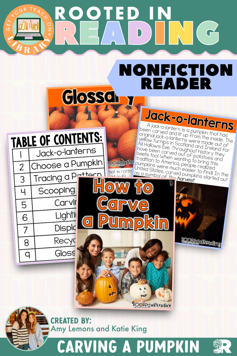 Rooted in Reading Nonfiction Reader: How to Carve a Pumpkin - Shop GYTO - Get Your Teach On