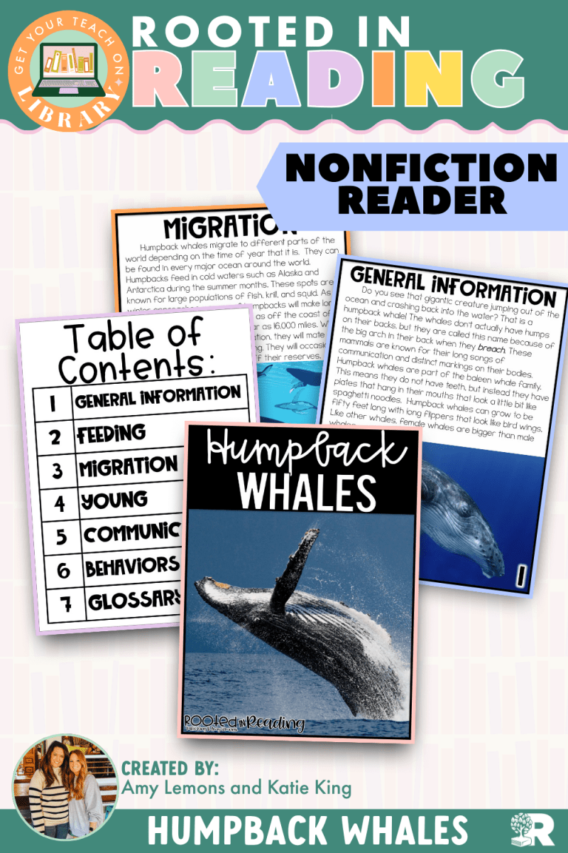 Rooted in Reading Nonfiction Reader: Humpback Whales - Shop GYTO - Get Your Teach On