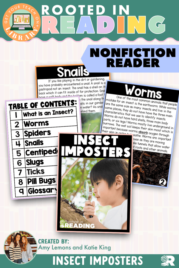 Rooted in Reading Nonfiction Reader: Insects – printable reading classroom resource by Get Your Teach On