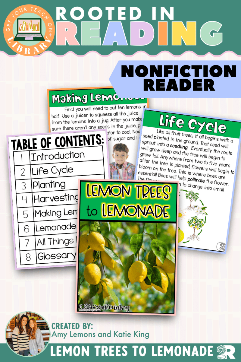 Rooted in Reading Nonfiction Reader: Lemon Trees to Lemonade - Shop GYTO - Get Your Teach On