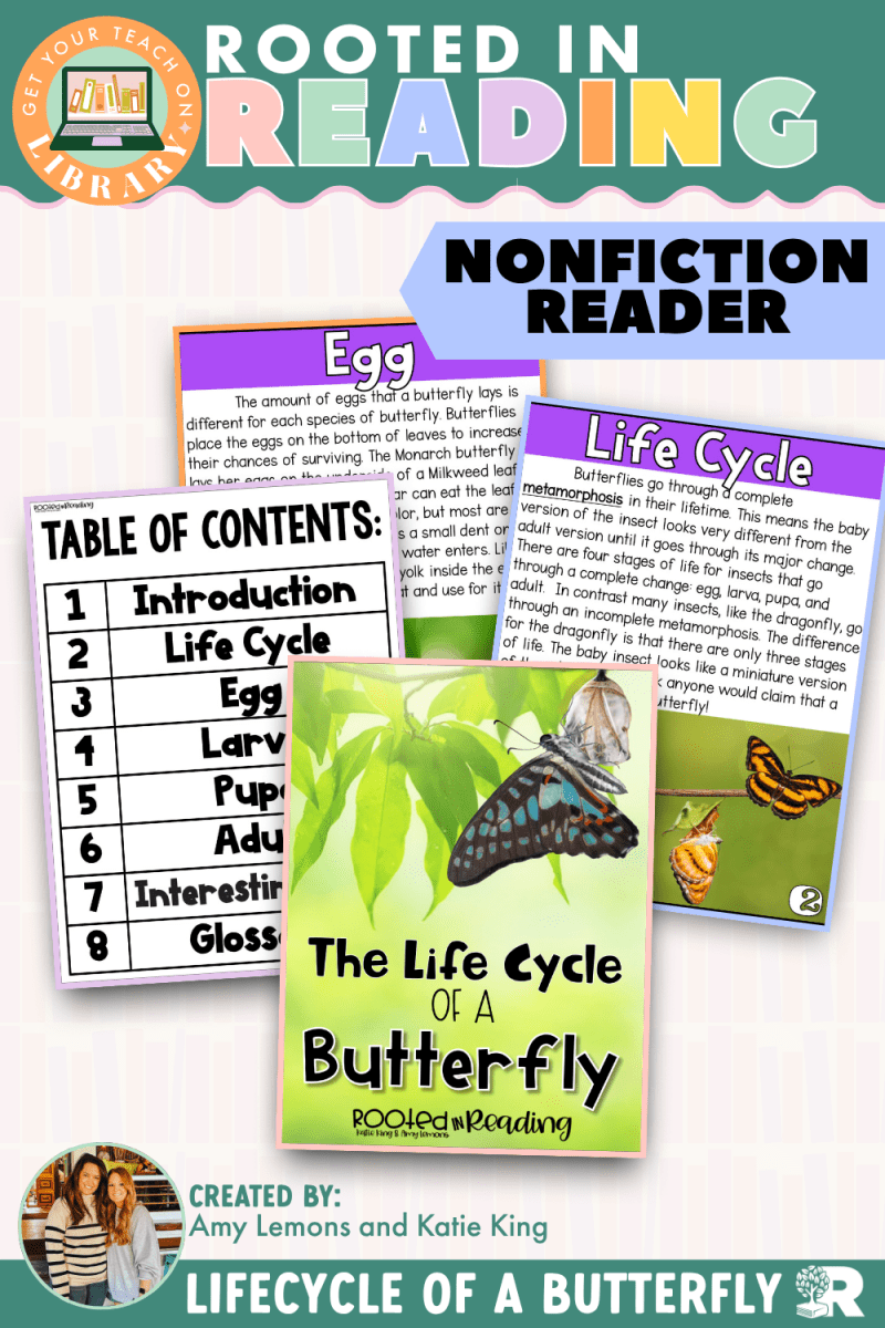 Rooted in Reading Nonfiction Reader: Life Cycle of a Butterfly - Shop GYTO - Get Your Teach On