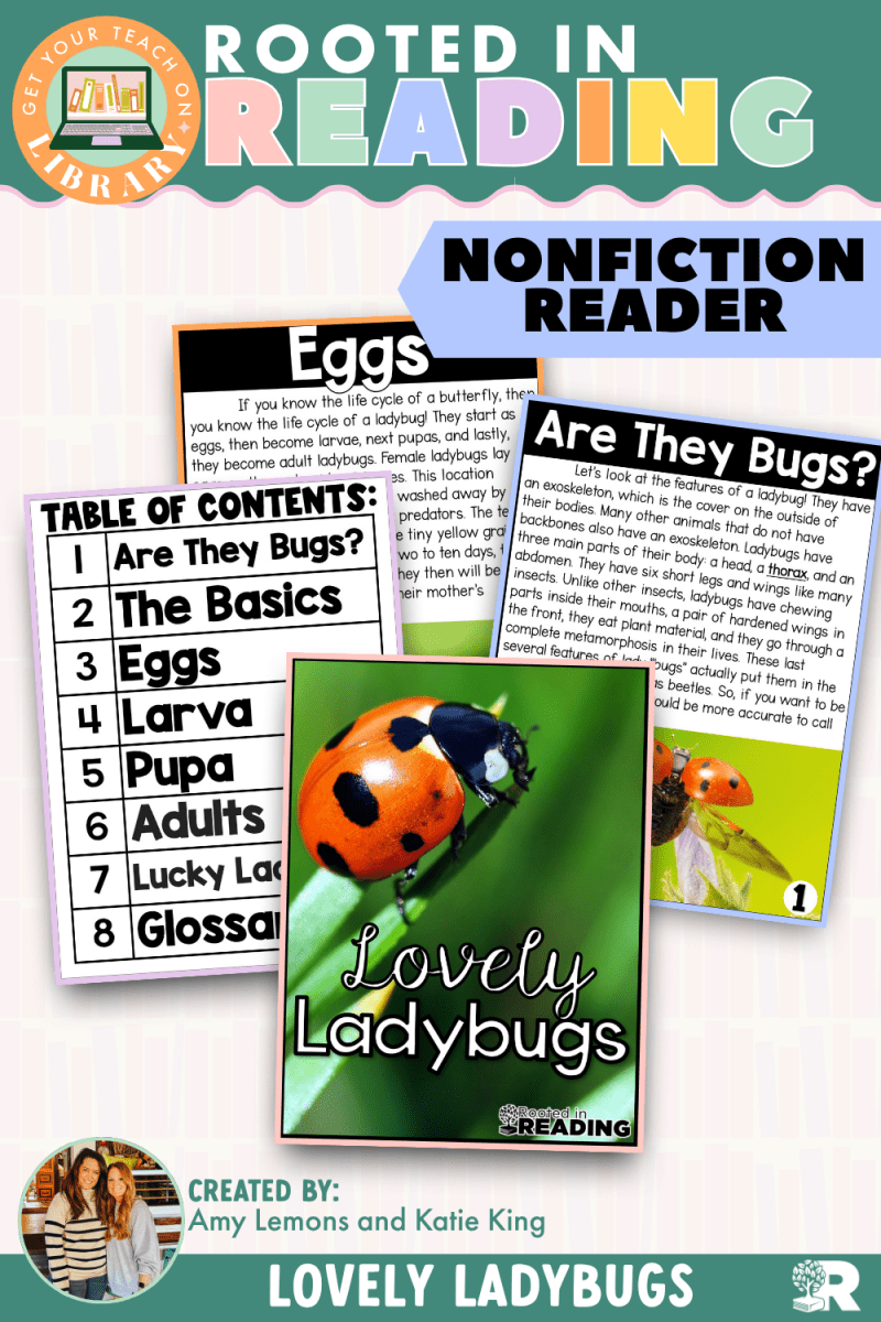 Rooted in Reading Nonfiction Reader: Lovely Ladybugs - Shop GYTO - Get Your Teach On