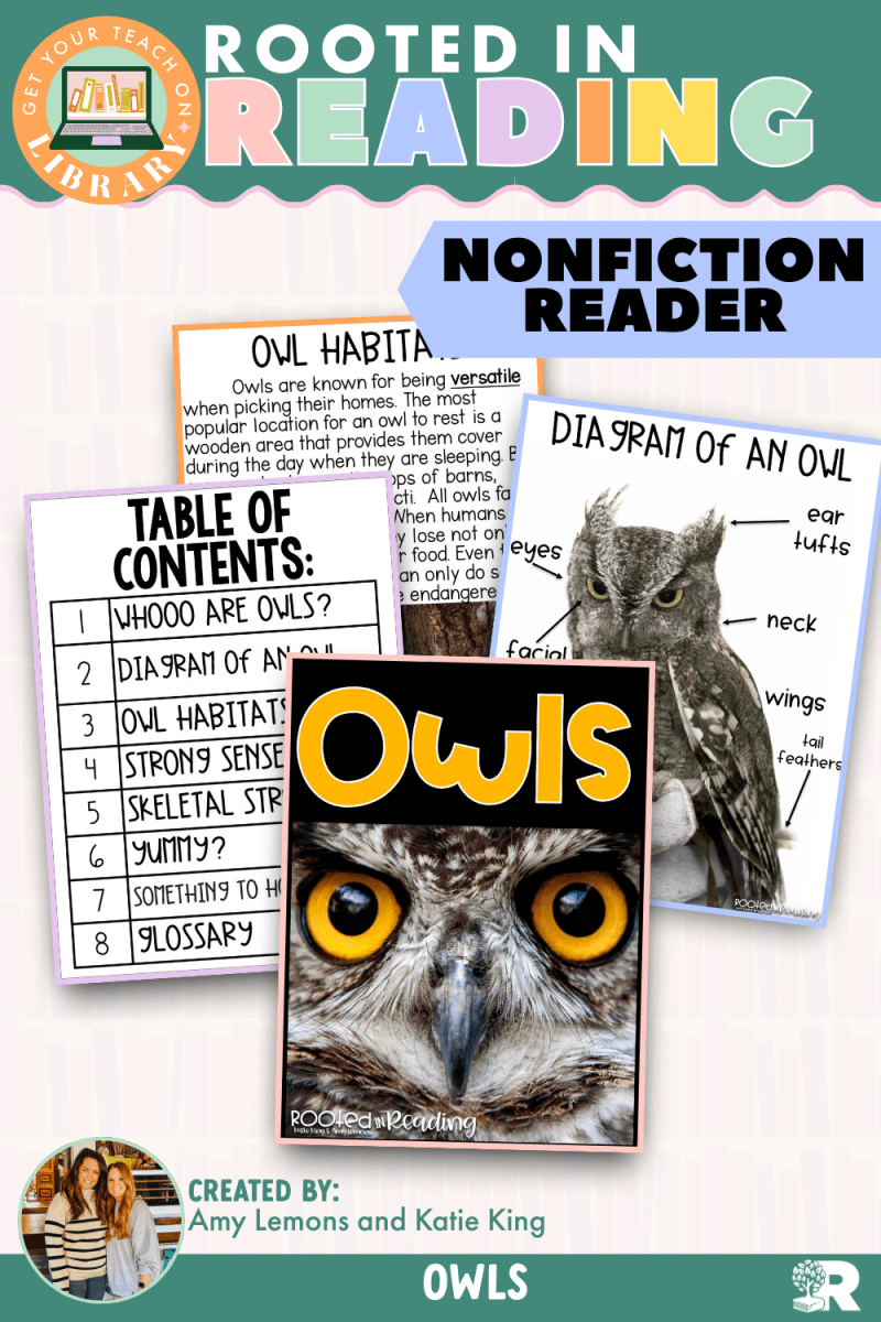 Rooted in Reading Nonfiction Reader: Owls - Shop GYTO - Get Your Teach On