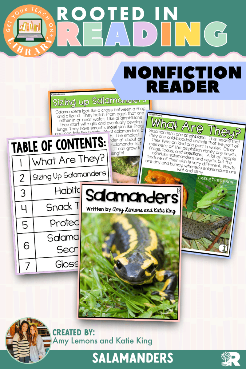 Rooted in Reading Nonfiction Reader: Salamanders - Shop GYTO - Get Your Teach On