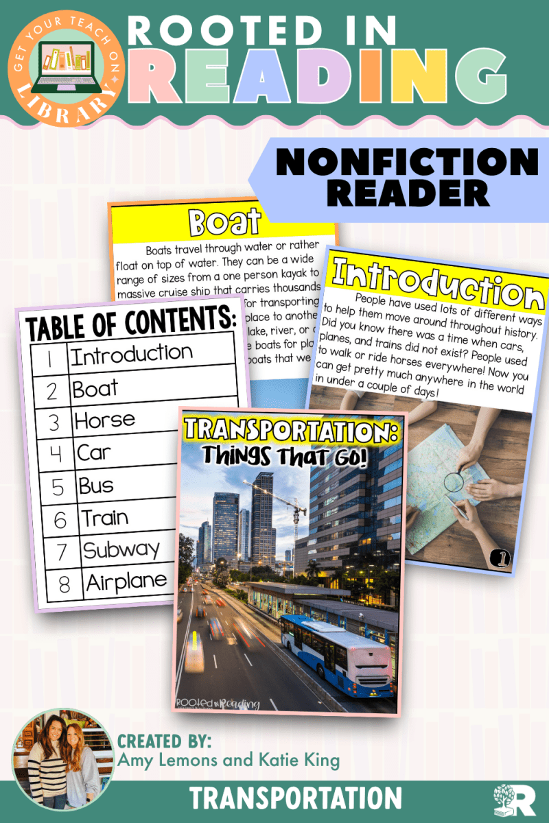 Rooted in Reading Nonfiction Reader: Transportation: Things That Go! - Shop GYTO - Get Your Teach On