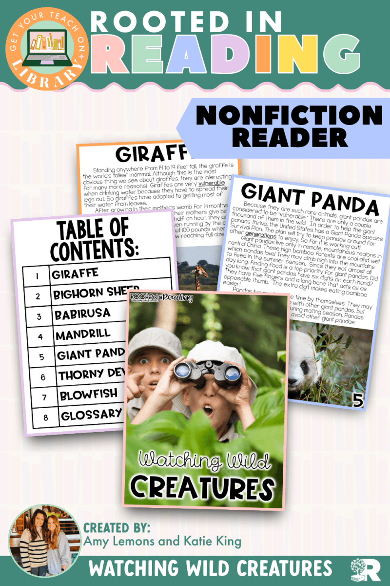 Rooted in Reading Nonfiction Reader: Watching Wild Creatures - Shop GYTO - Get Your Teach On
