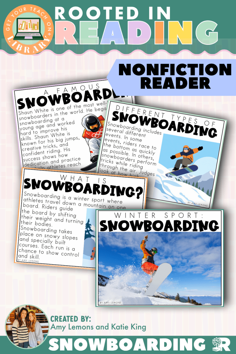 Rooted in Reading Nonfiction Reader: Winter Sport: Snowboarding - Shop GYTO - Get Your Teach On