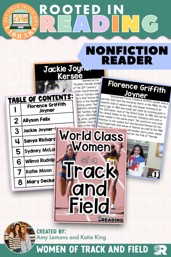 Rooted in Reading Nonfiction Reader: World Class Women of Track and Field – reading resource by Get Your Teach On