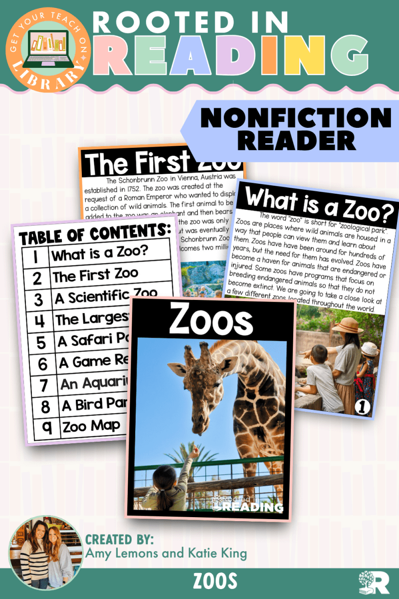 Rooted in Reading Nonfiction Reader: Zoos - Shop GYTO - Get Your Teach On
