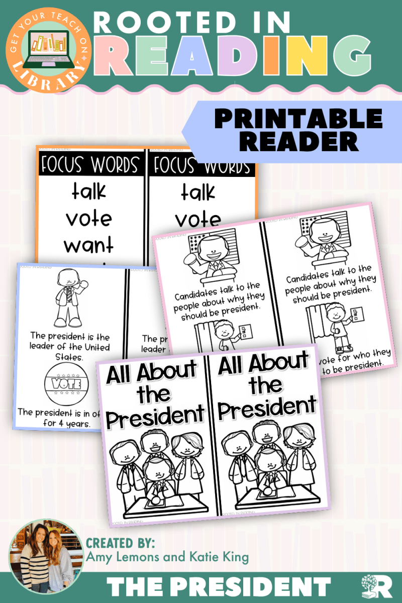 Rooted in Reading Printable Nonfiction Reader: All About the President - Shop GYTO - Get Your Teach On