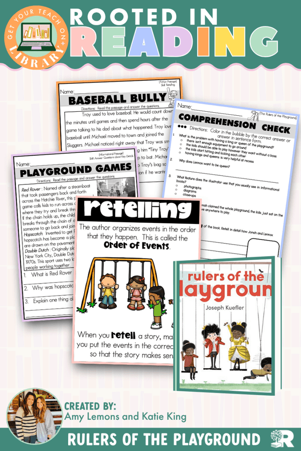 Rooted in Reading: Rulers of the Playground read aloud activities for problem and solution by Get Your Teach On
