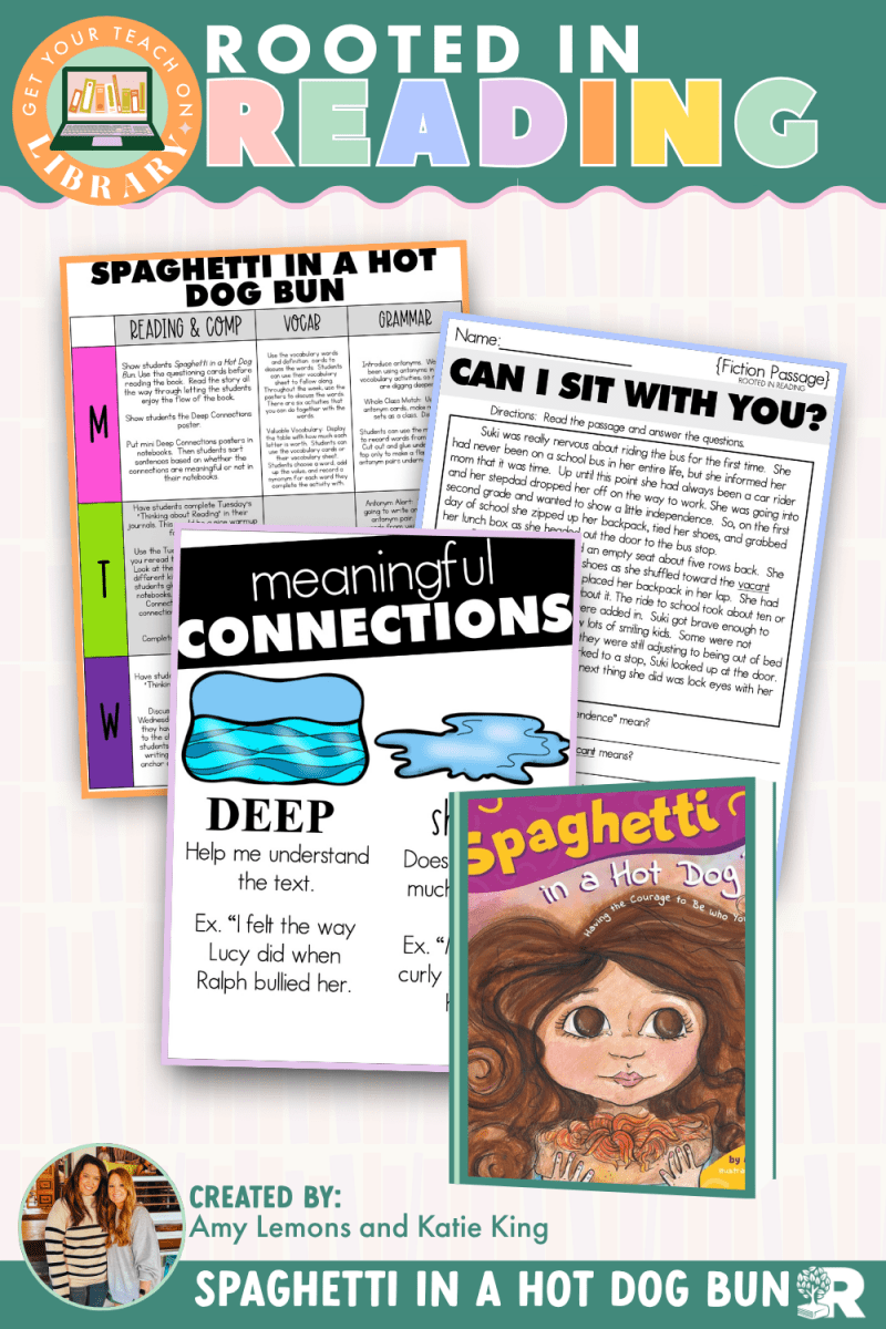 Rooted in Reading: Spaghetti in a Hot Dog Bun Read Aloud Activities | Reading Comprehension for Making Connections - Shop GYTO - Get Your Teach On