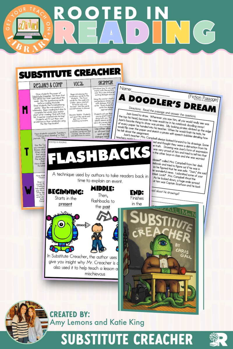 Rooted in Reading: Substitute Creacher Read Aloud Activities | Reading Comprehension for Foreshadowing and Flashbacks - Shop GYTO - Get Your Teach On