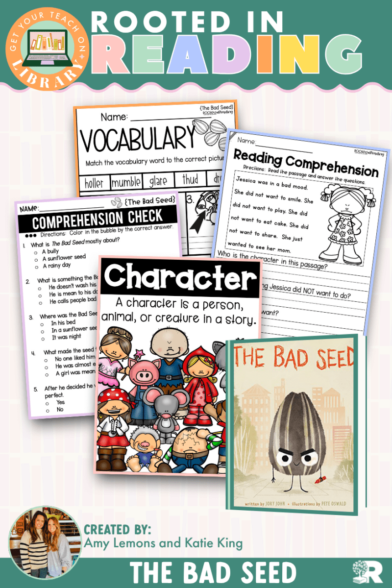 Rooted in Reading: The Bad Seed Read Aloud Activities | Reading Comprehension for Character Analysis - Shop GYTO - Get Your Teach On