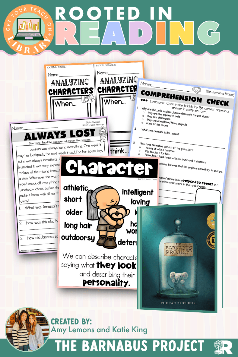 Rooted in Reading: The Barnabus Project Read Aloud Activities | Reading Comprehension for Story Elements - Shop GYTO - Get Your Teach On