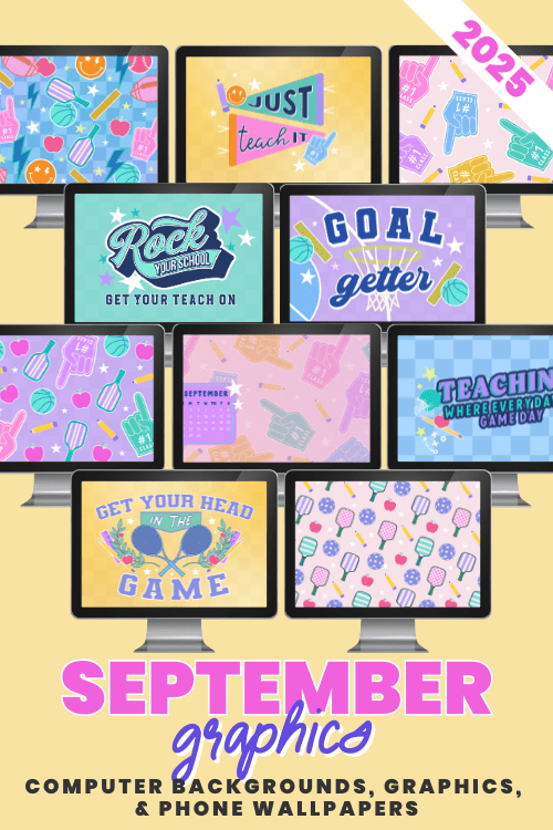 September + Rock Your School Classroom Graphics Collection – digital classroom backgrounds by Get Your Teach On