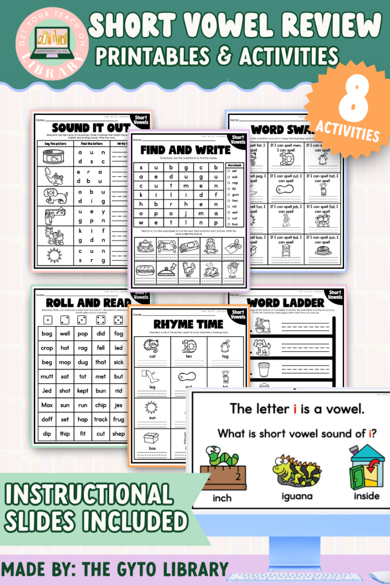 Short Vowel CVC Word Practice (A, E, I, O, U) | Supplemental Phonics Activities for Decoding - Shop GYTO - Get Your Teach On