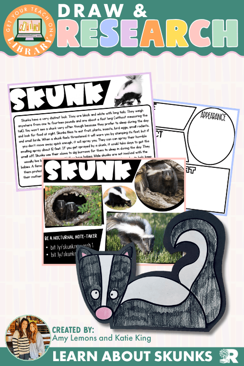 Skunk Research & Directed Drawing Activity | Nocturnal Animals - Shop GYTO - Get Your Teach On